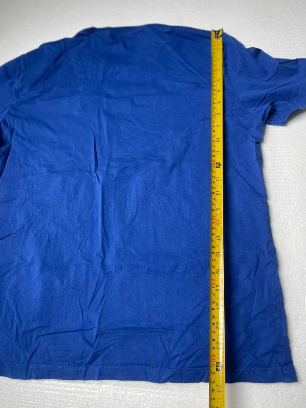 True Religion Blue T-Shirt with Red and White Graphic